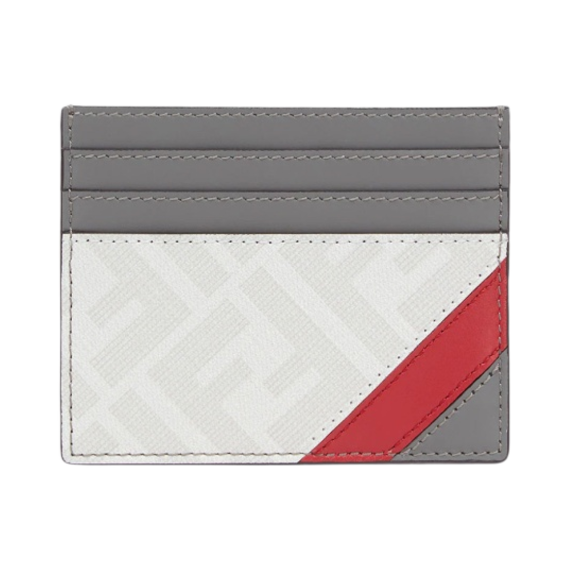 펜디 레드 인레이 패브릭 카드 홀더 그레이(Fendi Red Inlaid Fabric Card Holdrer Grey) - 1