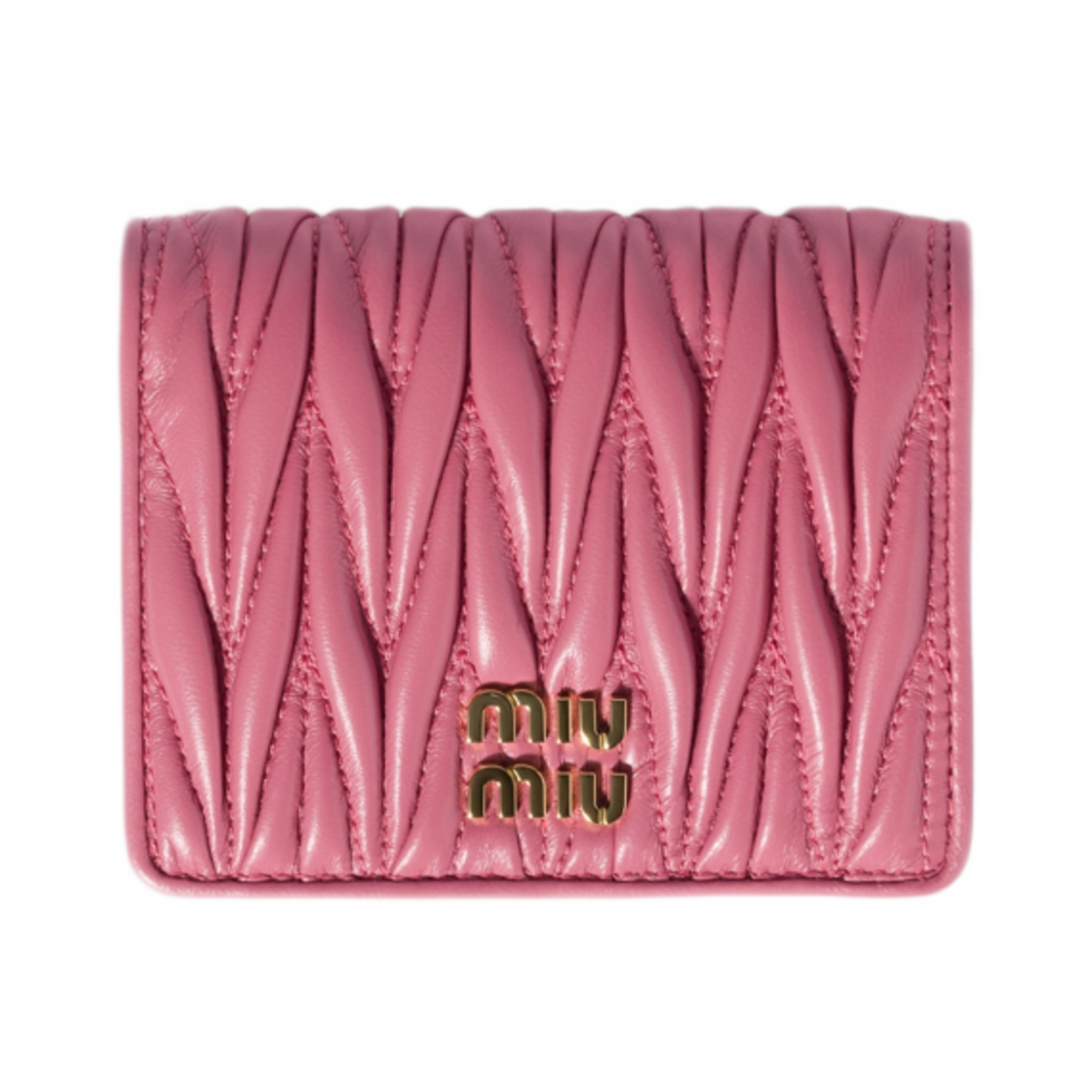 미우 미우 마테라쎄 나파 레더 카드 홀더 베고니아 핑크(Miu Miu Matelasse Nappa Leather Card Holder Begonia Pink)