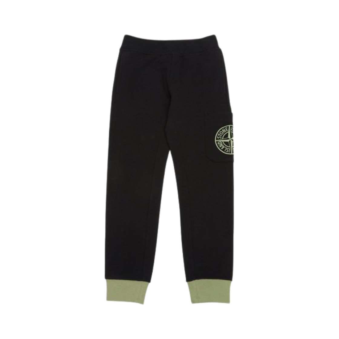 811660944-V0029 (Kids) Stone Island 60944 Cotton Fleece Sweatpants Black - 24FW