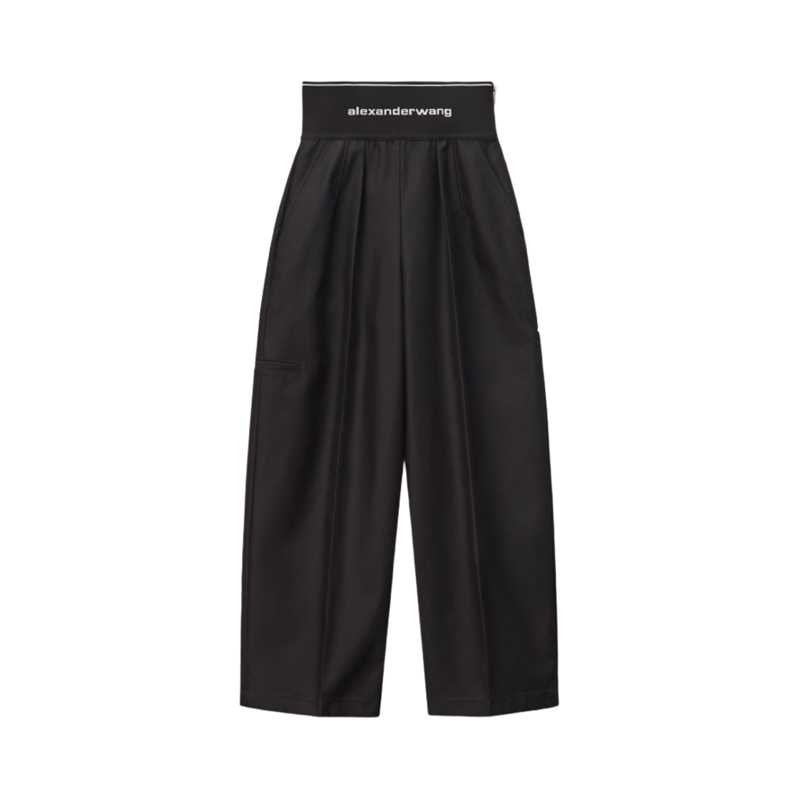 (W) 알렉산더 왕 코튼 테일러링 캐롯 레그 트라우저 블랙((W) Alexander Wang Carrot Leg Trouser in Cotton Tailoring Black)