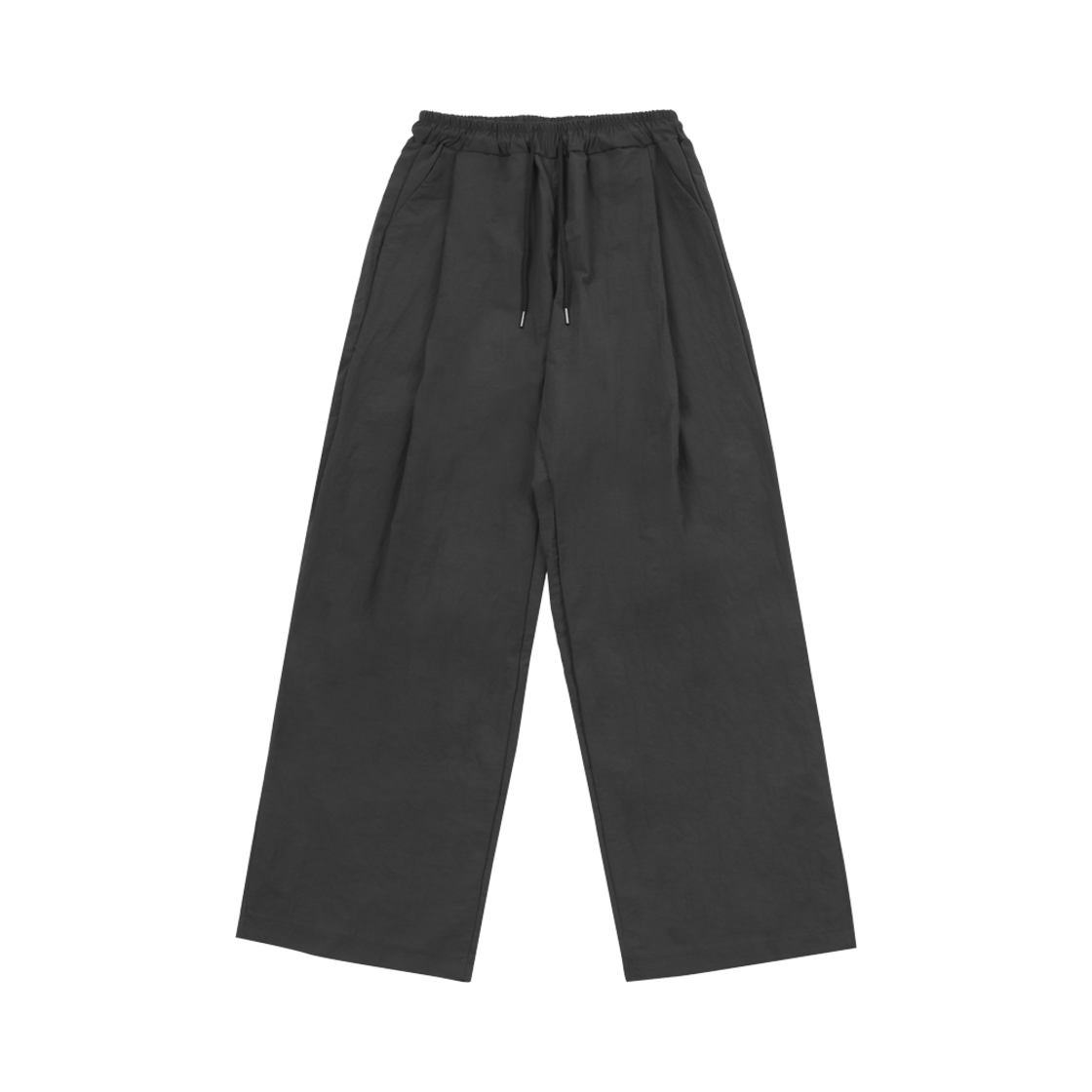 SLO15PT22504CH SLOW RECORD HOUSE Nylon One-Tuck Pants Charcoal