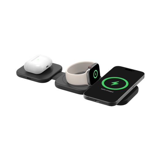 WIZ024krBK Belkin 3-in-1 Qi2 15W Magnetic Charging Travel Pad WIZ024