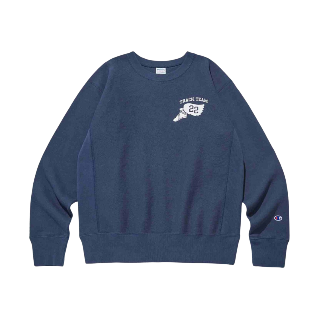 챔피온 x 디스이즈네버댓 리버스 위브 블루 택 스웨트셔츠 노멀 네이비(Champion x Thisisneverthat Reverse Weave Blue Tag Sweatshirt Normal Navy)