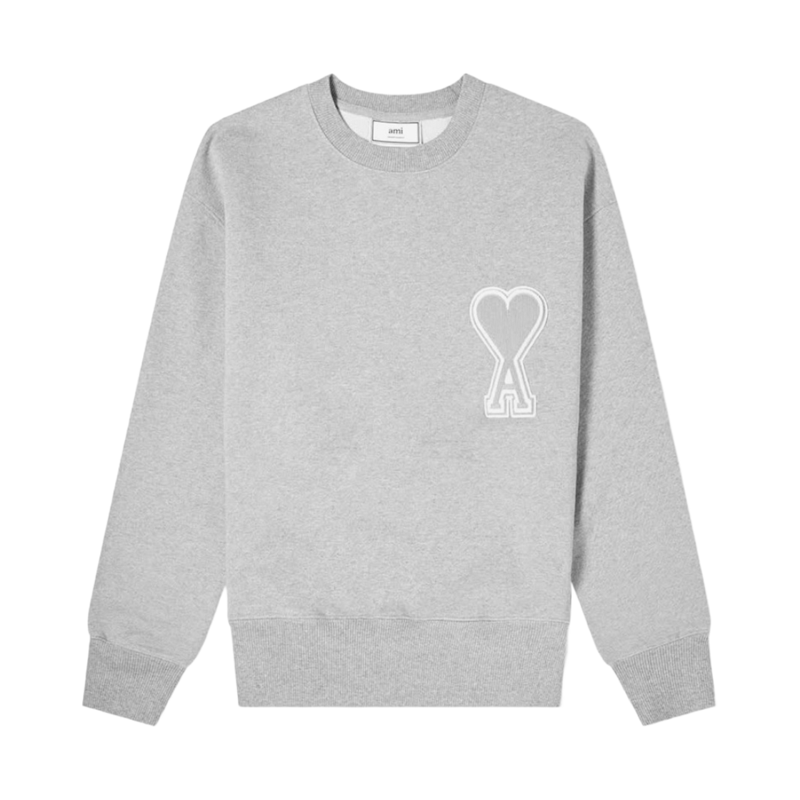 아미 빅 하트 로고 스웨트셔츠 헤더 그레이 - 20FW