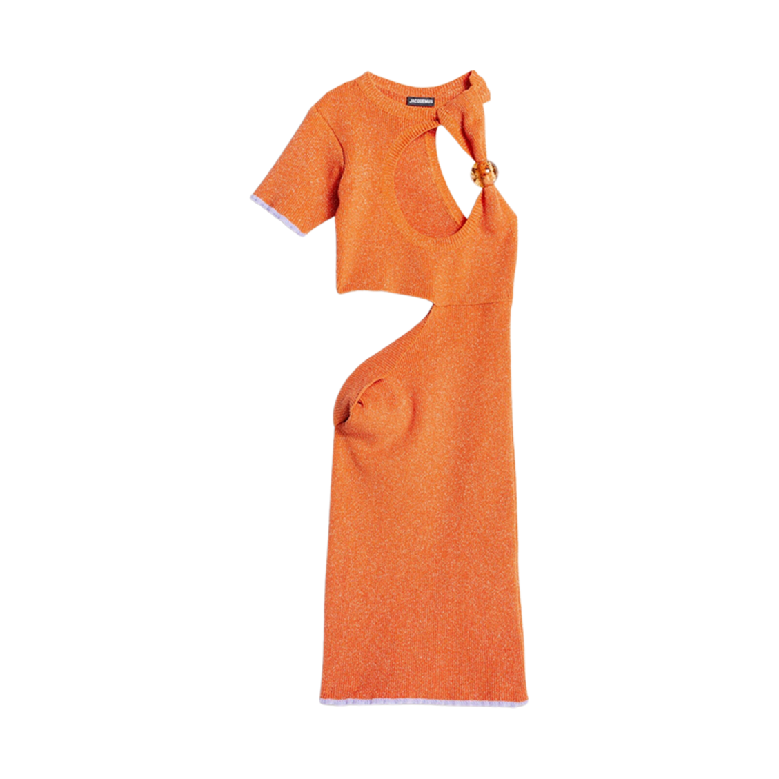 (W) 자크뮈스 라 로브 브릴류 어시메트릭 비드 드레스 오렌지((W) Jacquemus La Robe Brilho Asymmetric Bead Dress Orange) - 1