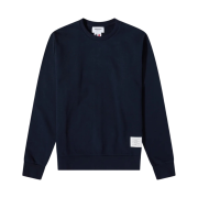 Thom Browne Loopback Center Back Stripe Crewneck Pullover Knit Navy