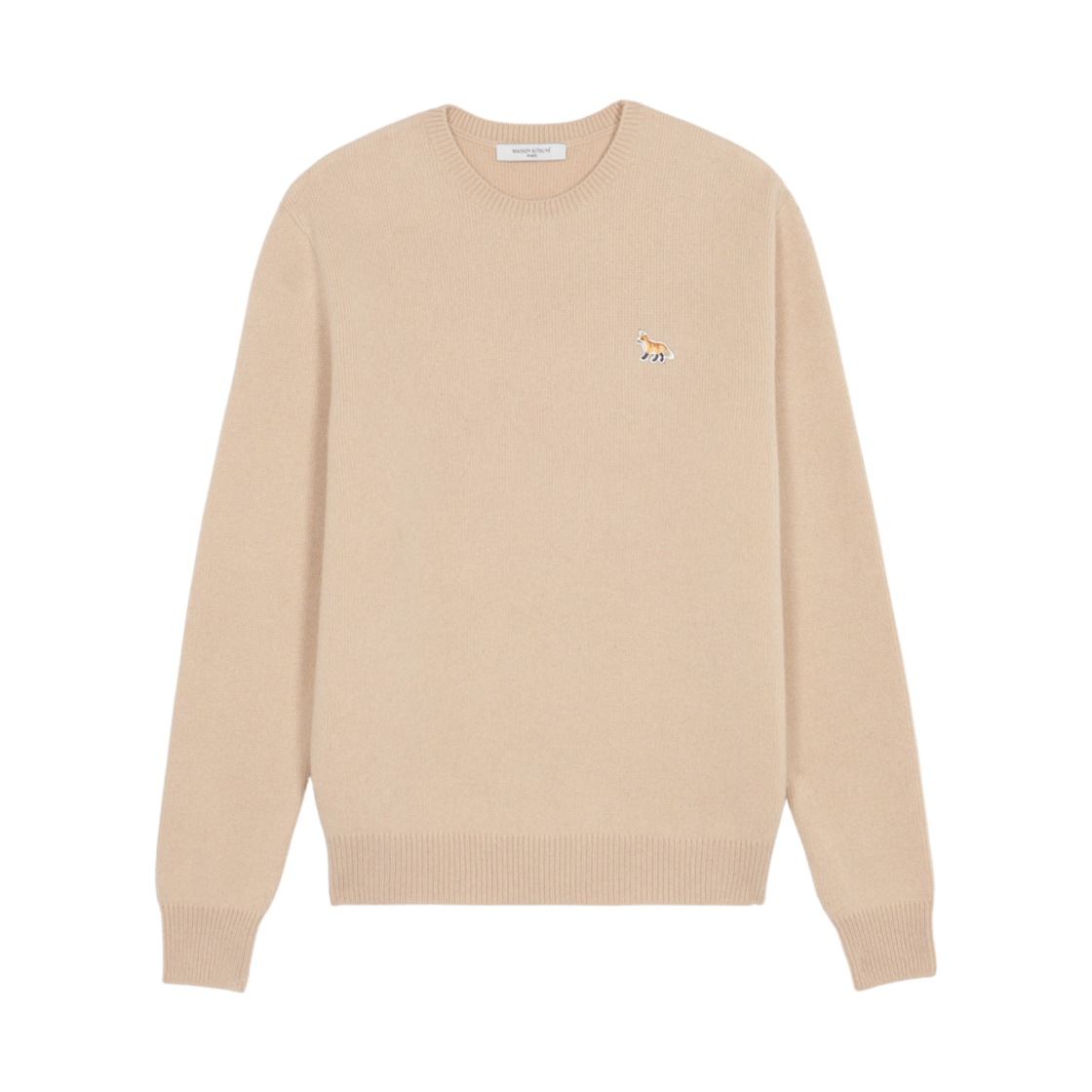 메종 키츠네 베이비 폭스 패치 코지 라운드넥 풀오버 니트 베이지(Maison Kitsune Baby Fox Patch Cosy R-Neck Pullover Knit Beige)