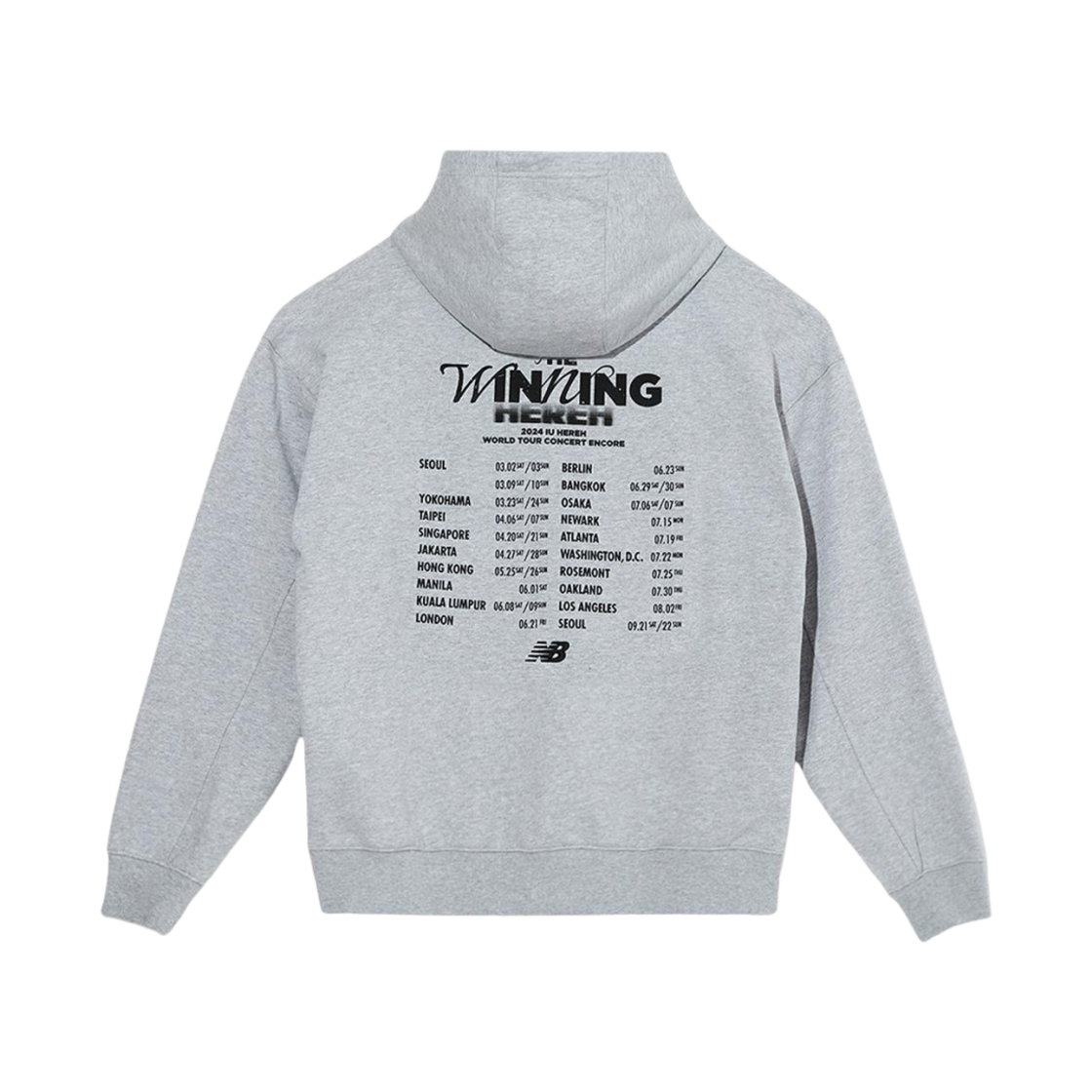 뉴발란스 x 아이유 월드투어 후드 멜란지 그레이(New Balance x IU World Tour Hoodie Melange Gray)