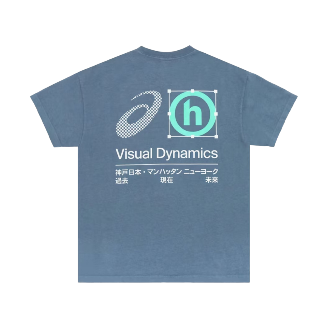 히든 NY x JW 커스텀 x 아식스 비주얼 다이나믹 티셔츠 블루(Hidden NY x JW Customs x Asics Visual Dynamics T-Shirt Blue)