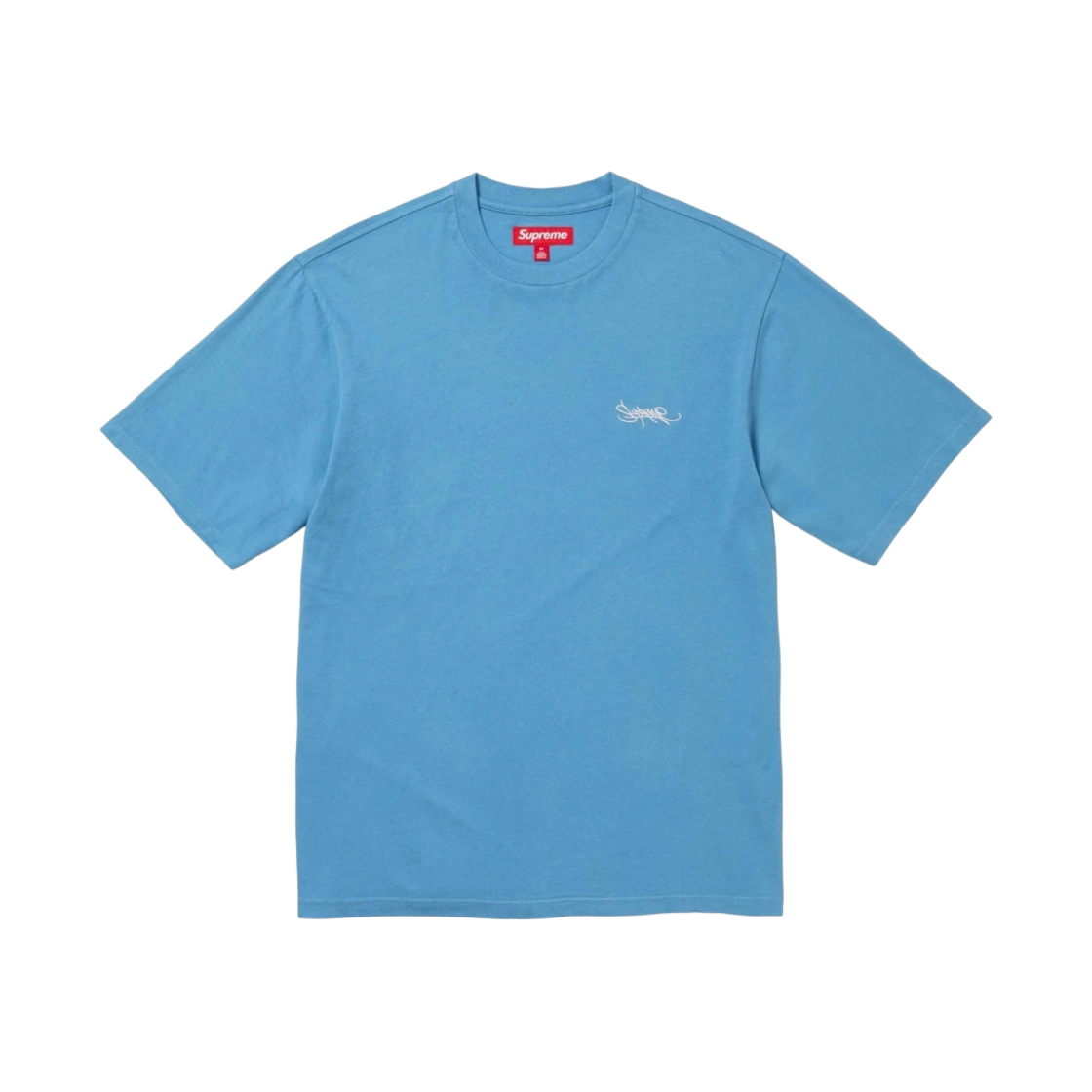 - Supreme Washed Tag S/S Top Light Royal - 24SS