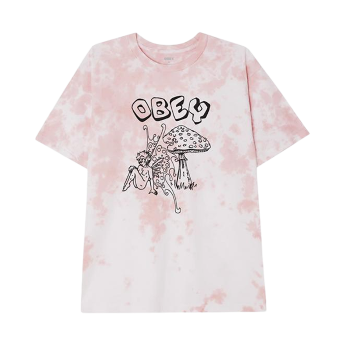 163402959 Obey Fairy & Mushroom T-Shirt Pink Clay