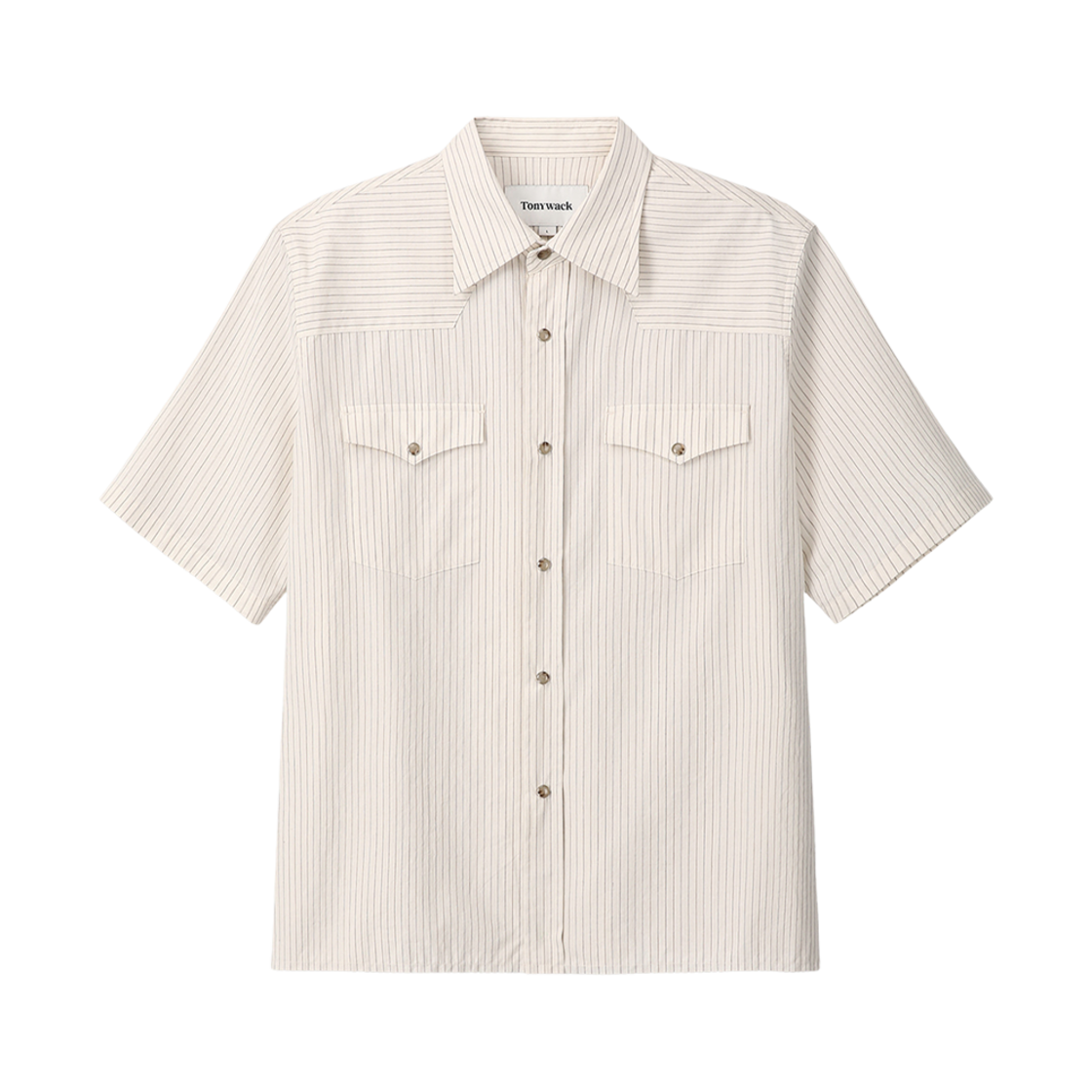 토니웩 로우 컷 스트라이프 체크 셔츠 아이보리(Tonywack Raw Cut Stripe Check Shirt Ivory)