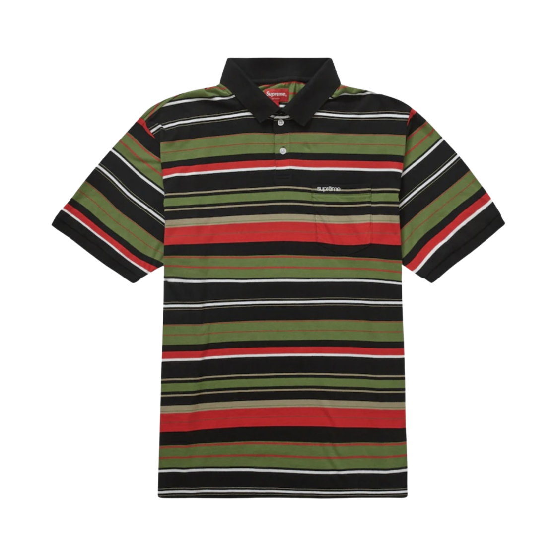 슈프림 멀티 스트라이프 폴로 블랙 - 23SS