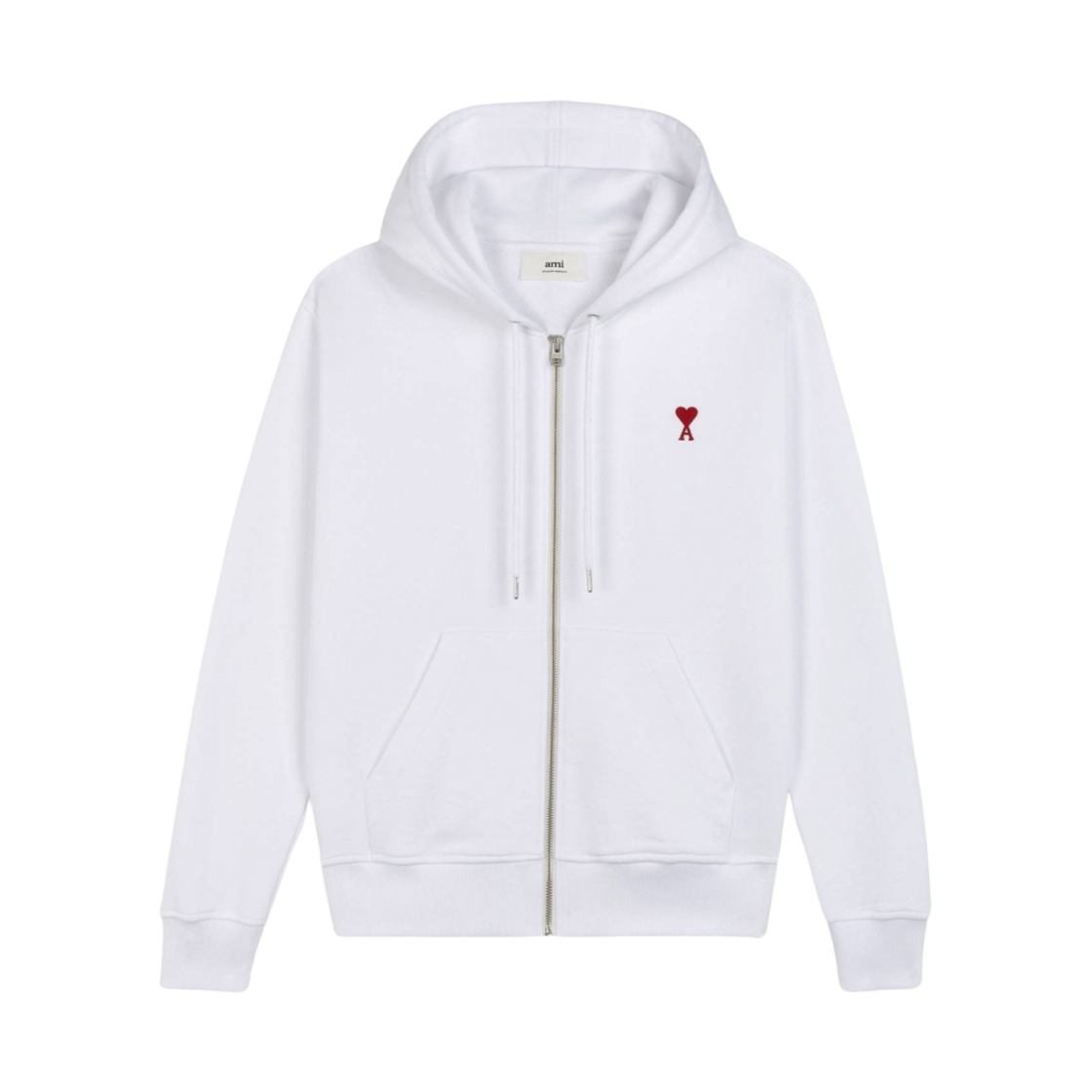 아미 스몰 하트 로고 후드 집업 화이트 - 21FW(AMI de Coeur Zipped Hoodie White - 21FW) - 1