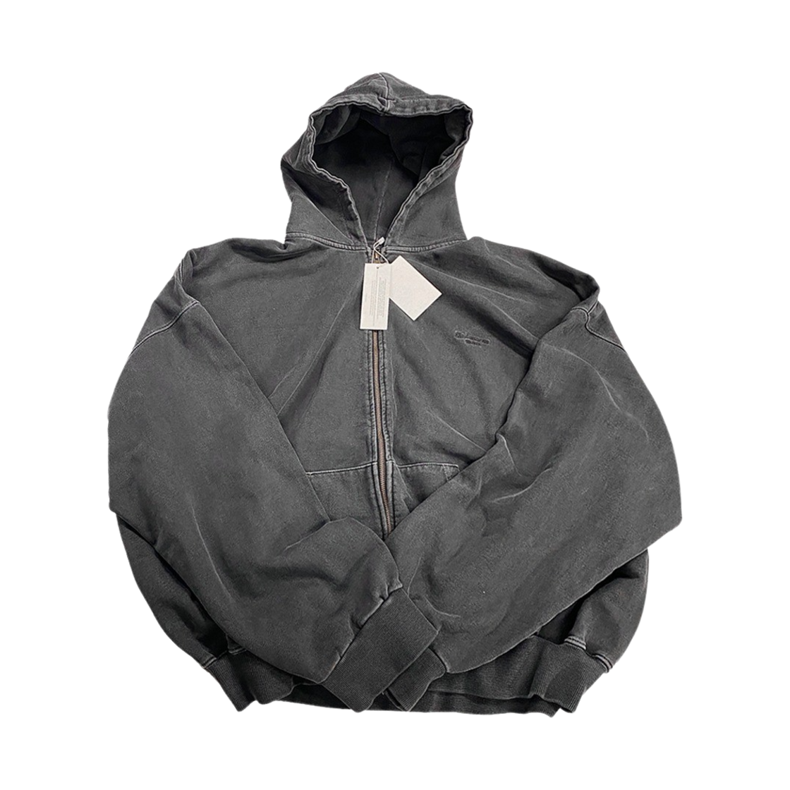 UMCM11GR Undermycar Mu.11 Anti Fxxking Logo Play Oversized Pigment Hood Zip-up Gray