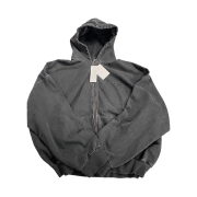 Undermycar Mu.11 Anti Fxxking Logo Play Oversized Pigment Hood Zip-up Gray