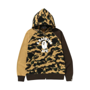 BAPE 1st Camo Crazy College Full Zip Hoodie Yellow
