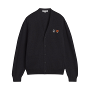 Maison Kitsune Double Bold Fox Head Patch Regular Cardigan Anthracite