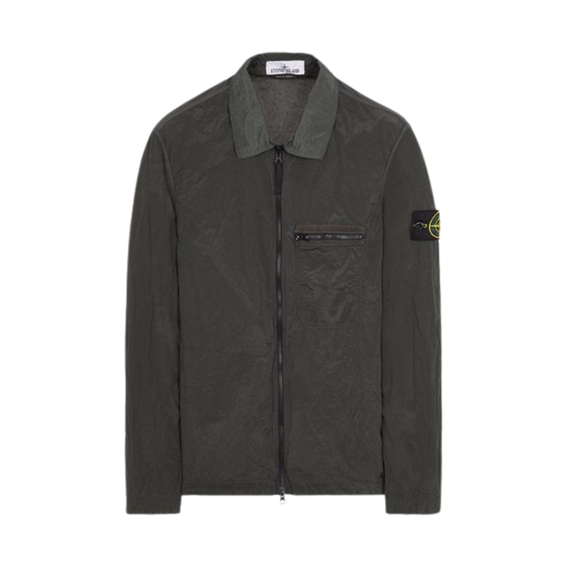 스톤 아일랜드 11219 나일론 메탈 인 에코닐 리제너레이티드 나일론 오버셔츠 머스크 그린 - 24SS