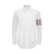 Thom Browne Oxford Stripe 4-Bar Straight Fit Shirt White