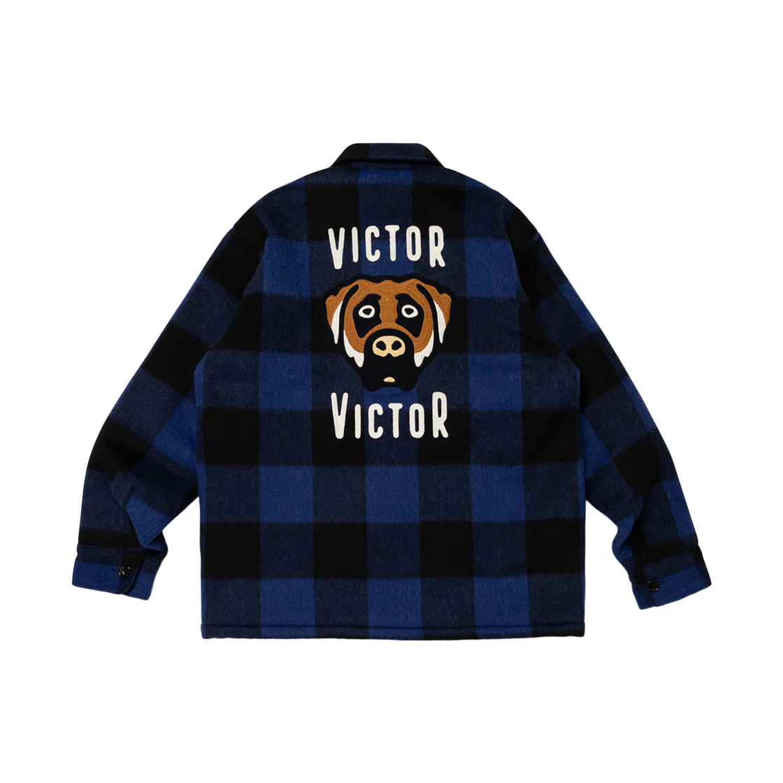 VV03SH001 Victor Victor Wool Check Shirt Blue