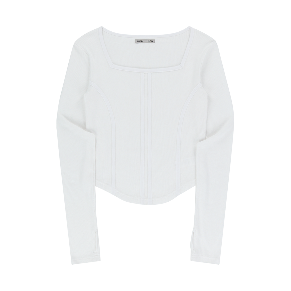 니어 노어 바인딩 슬림 롱슬리브티 화이트(NIIER NOR Binding Slim Ls Tee White)
