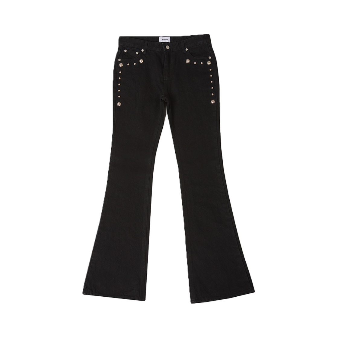 SST24SS002 (W) smallstupidtunes Stud Bootcut Denim Pants Black