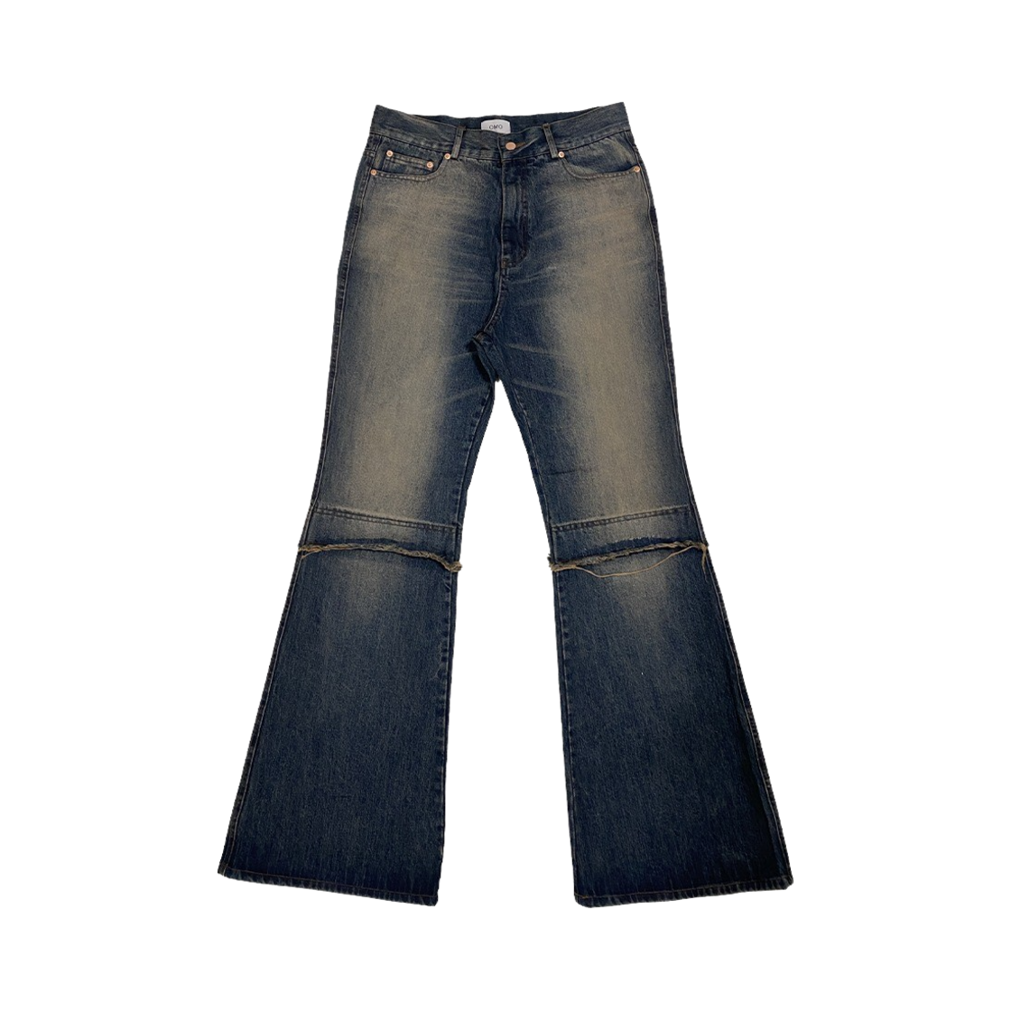 오엠오 레이어드 플레어 진 머드 블루(OMO Layered Flared Jean Mud Blue)