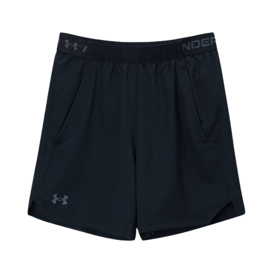 언더아머 UA 배니쉬 우븐 6인치 쇼츠 블랙 피치 그레이(Under Armour UA Vanish Woven 6 Inch Shorts Black Pitch Gray)