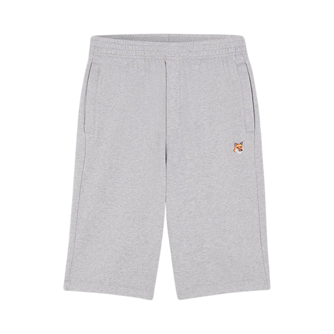 메종 키츠네 폭스 헤드 패치 조그 버뮤다 라이트 그레이 멜란지(Maison Kitsune Fox Head Patch Jog Bermuda Light Grey Melange) - 1