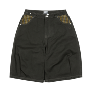 The Coldest Moment Check Pocket Half Pants Charcoal