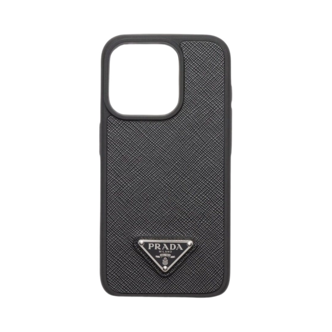 프라다 사피아노 레더 커버 아이폰 15 프로 블랙(Prada Saffiano Leather Cover For iPhone 15 Pro Black)