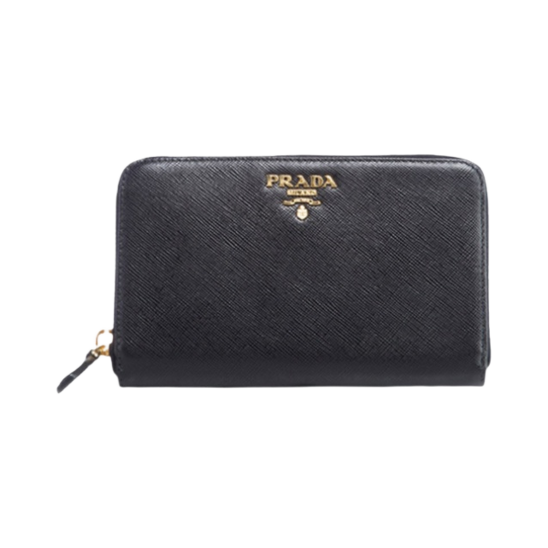 프라다 사피아노 메탈 로고 지퍼 지갑 블랙(Prada Saffiano Metal Logo Zip Wallet Black) - 1