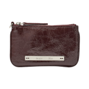 Matin Kim Glossy Leather Coin Wallet Burgundy