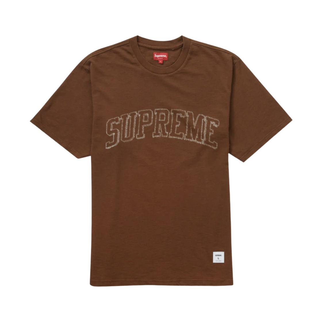 슈프림 스케치 자수 숏슬리브 탑 브라운 - 23SS(Supreme Sketch Embroidered S/S Top Brown - 23SS) - 1
