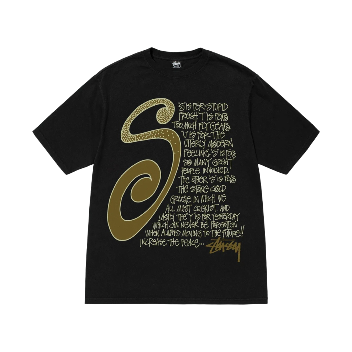 스투시 S 토크 피그먼트 다이드 티셔츠 블랙