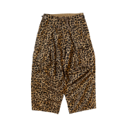 Kapital Cotton Herringbone Leopard Print Jumbo Cargo Pants Brown