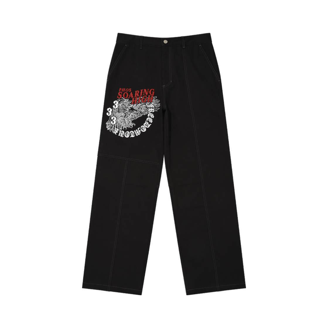 25SUCLPT006-BK PHOS333 Hazzard 005 Soaring High Hawk Pants