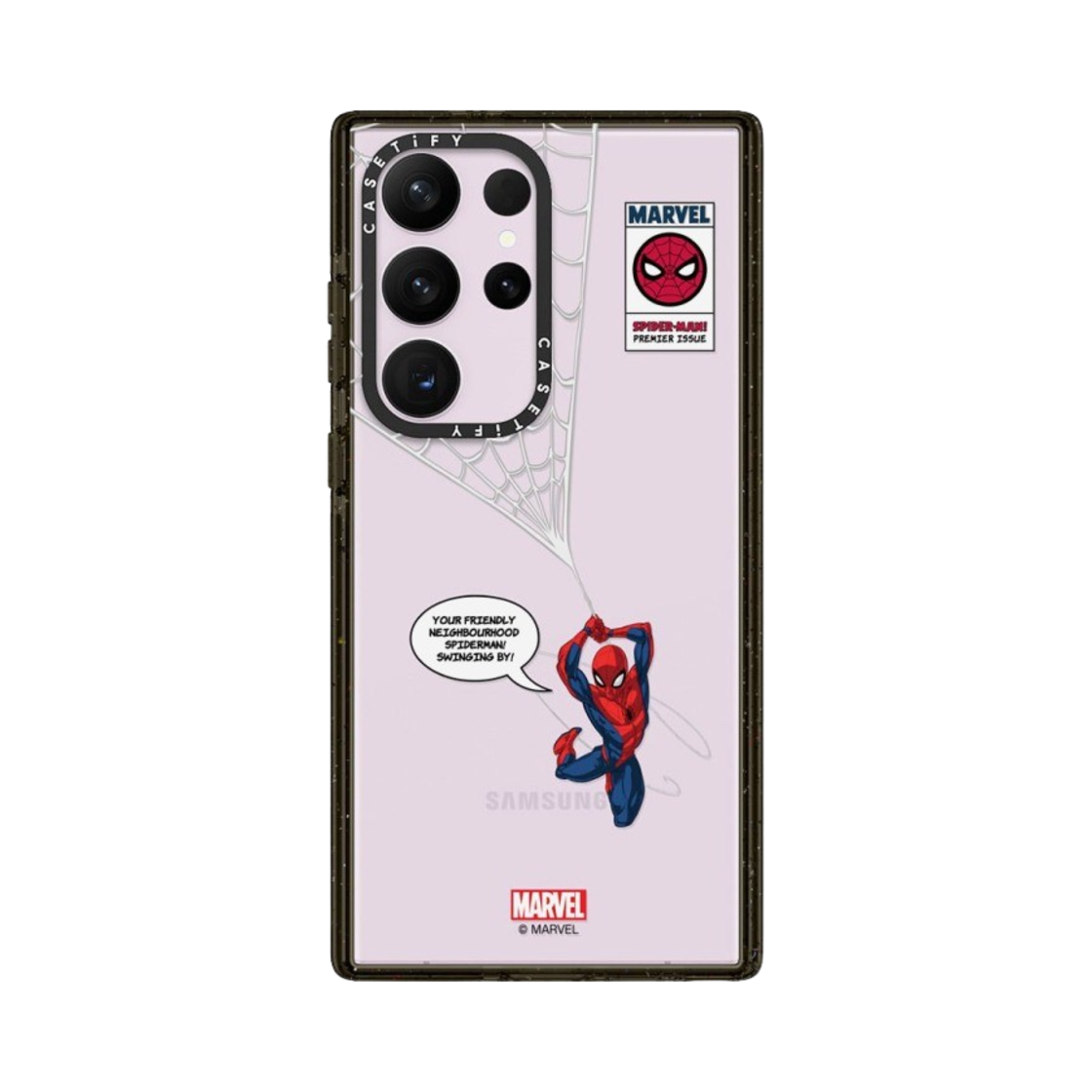 케이스티파이 x 마블 갤럭시 스파이더맨 스윙 임팩트 케이스 클리어 블랙(Casetify x Marvel Galaxy Spider-Man Swinging Impact Case Clear Black) - 3