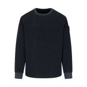 Stone Island 618F3 Ghost Piece Cotton Nylon Moleskin-TC Sweatshirt Navy Blue - 21FW
