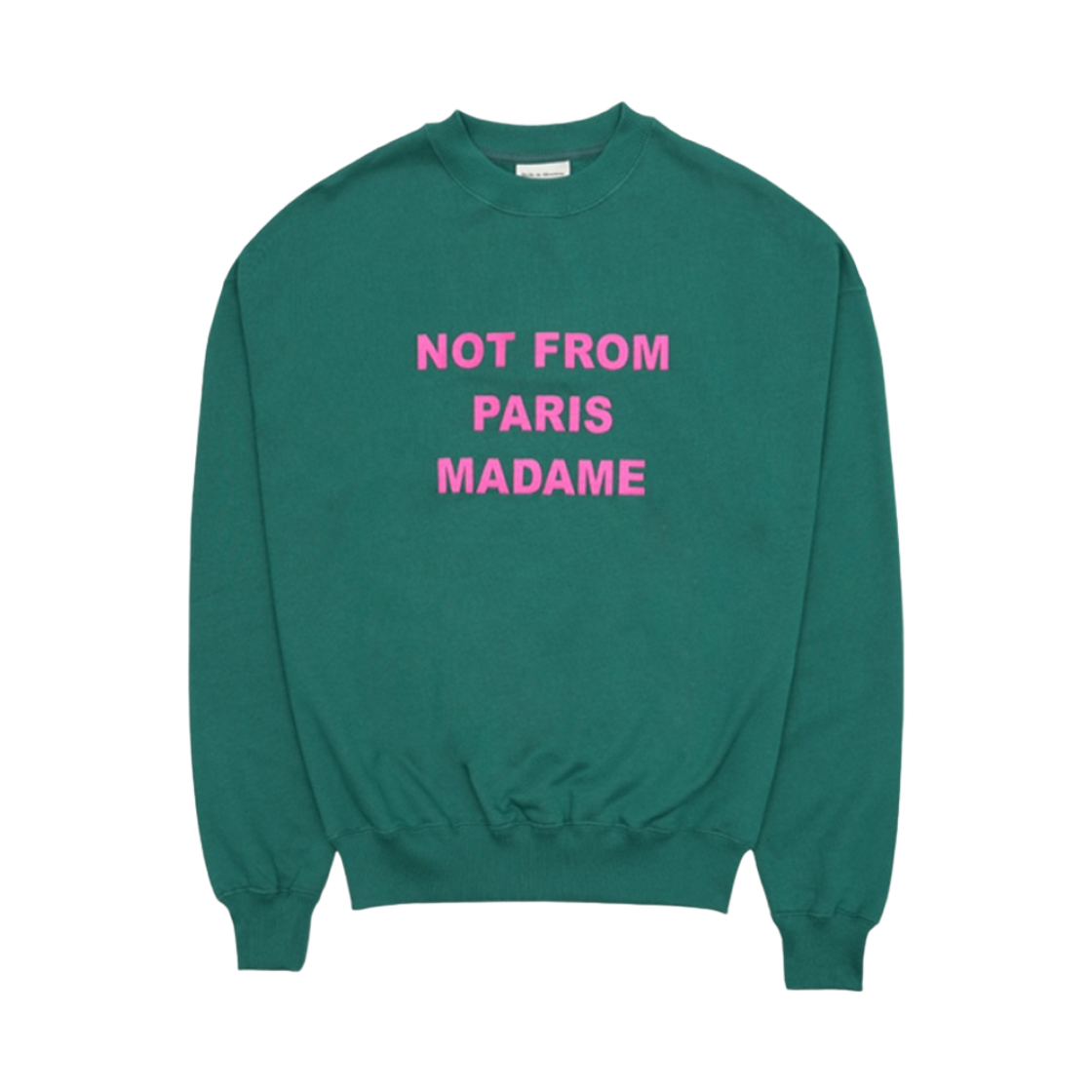 SW102-CO001-FGN Drole de Monsieur Slogan Le Sweatshirt Forest Green