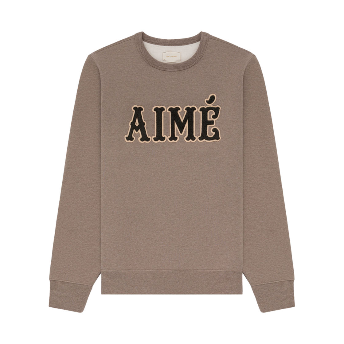 에메 레온 도르 에메 아플리케 크루넥 스웨트셔츠 카멜 멜란지(Aime Leon Dore Aime Applique Crewneck Sweatshirt Camel Melange)