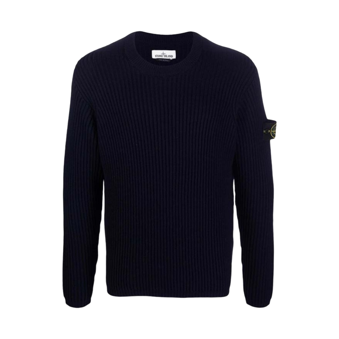7515517C2-V0020 Stone Island 517C2 Full Rib Pure Wool Crewneck Knit Navy Blue - 21FW