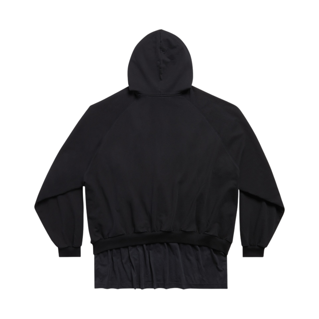 발렌시아가 미러 발렌시아가 패치드 티셔츠 후드 오버사이즈 블랙(Balenciaga Mirror Balenciaga Patched T-Shirt Hoodie Oversized Black) - 2