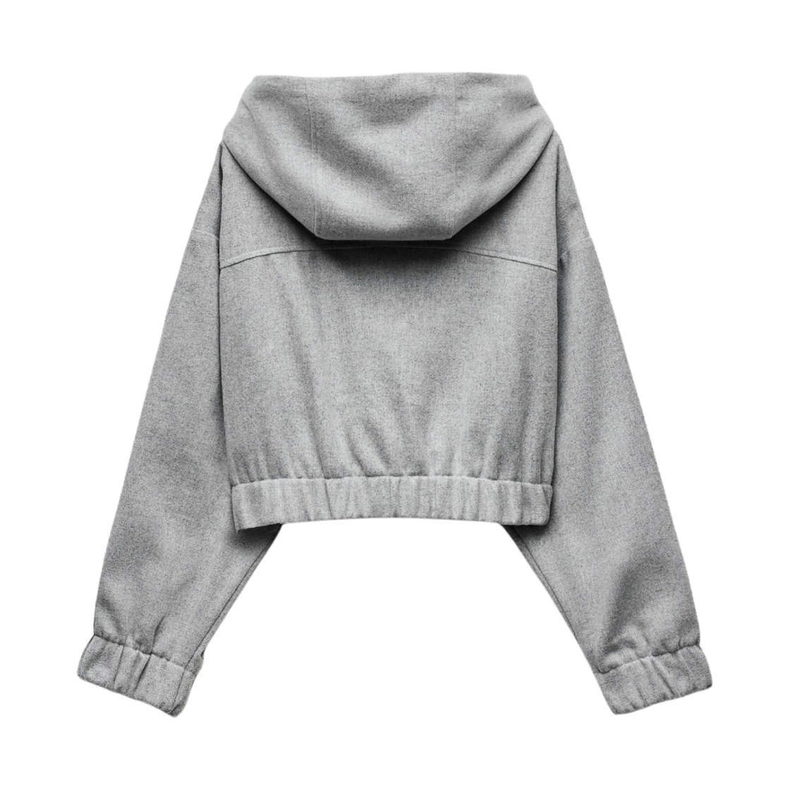 (W) 자라 소프트 크롭드 후드 라이트 그레이((W) Zara Soft Cropped Hoodie Light Grey) - 2