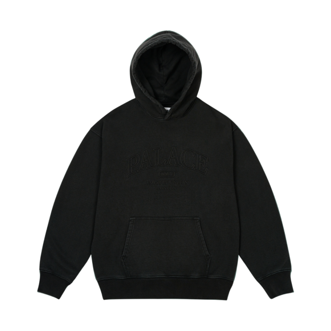 - Palace Unitas Pigment Wash Hood Black - 25SS
