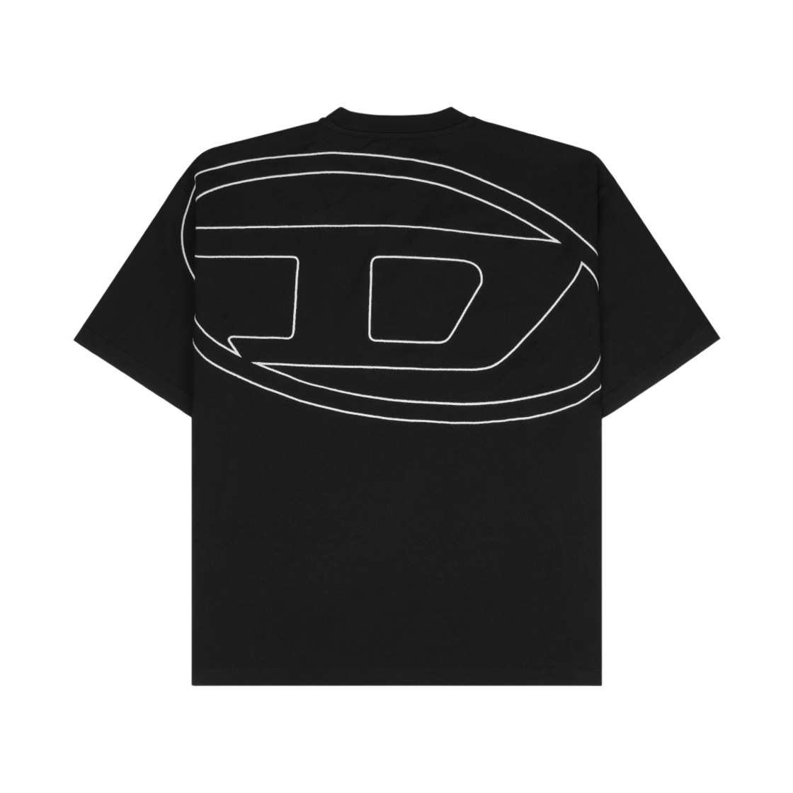 디젤 티셔츠 맥시 오발 D 자수 블랙(Diesel T-Shirt with Maxi Oval D Embroidery Black)