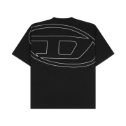 Diesel T-Shirt with Maxi Oval D Embroidery Black