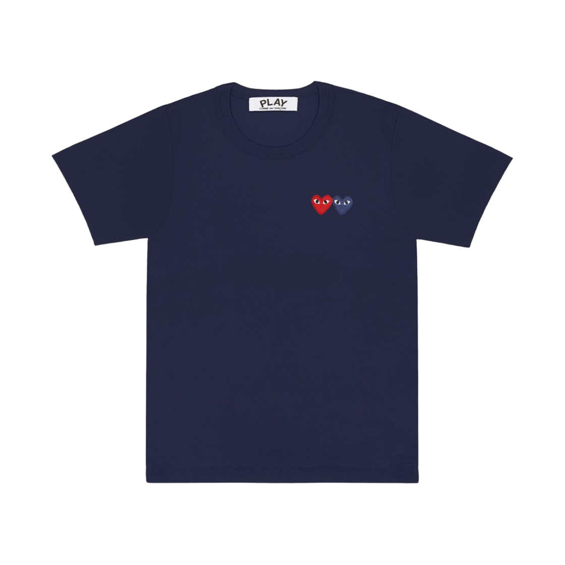 플레이 꼼데가르송 더블 하트 티셔츠 네이비(Play Comme des Garcons Double Heart T-Shirt Navy)