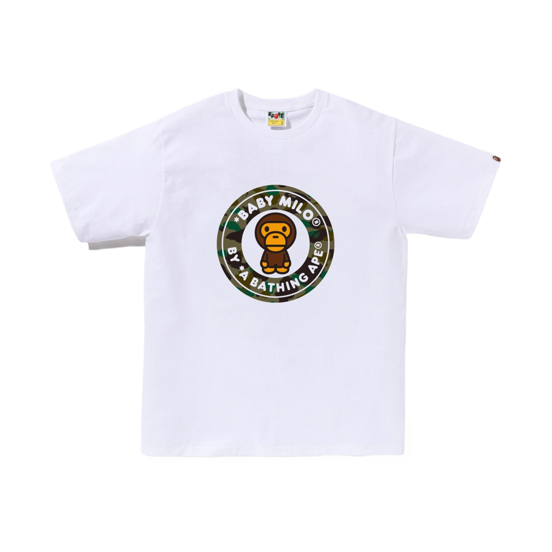 0ZXTEMX04101O BAPE 1st Camo Milo Busy Works T-Shirt White Green
